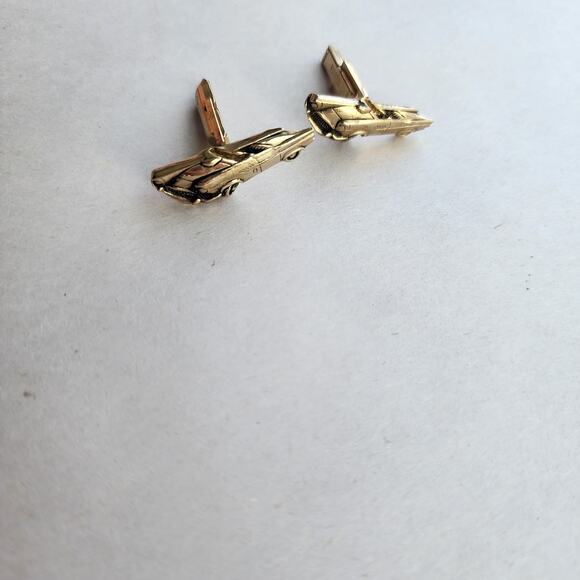 SWANK T Bird Ford Thunderbird Cuff Link Vintage Cufflinks Men's Pair Men's Jewel - Picture 5 of 7